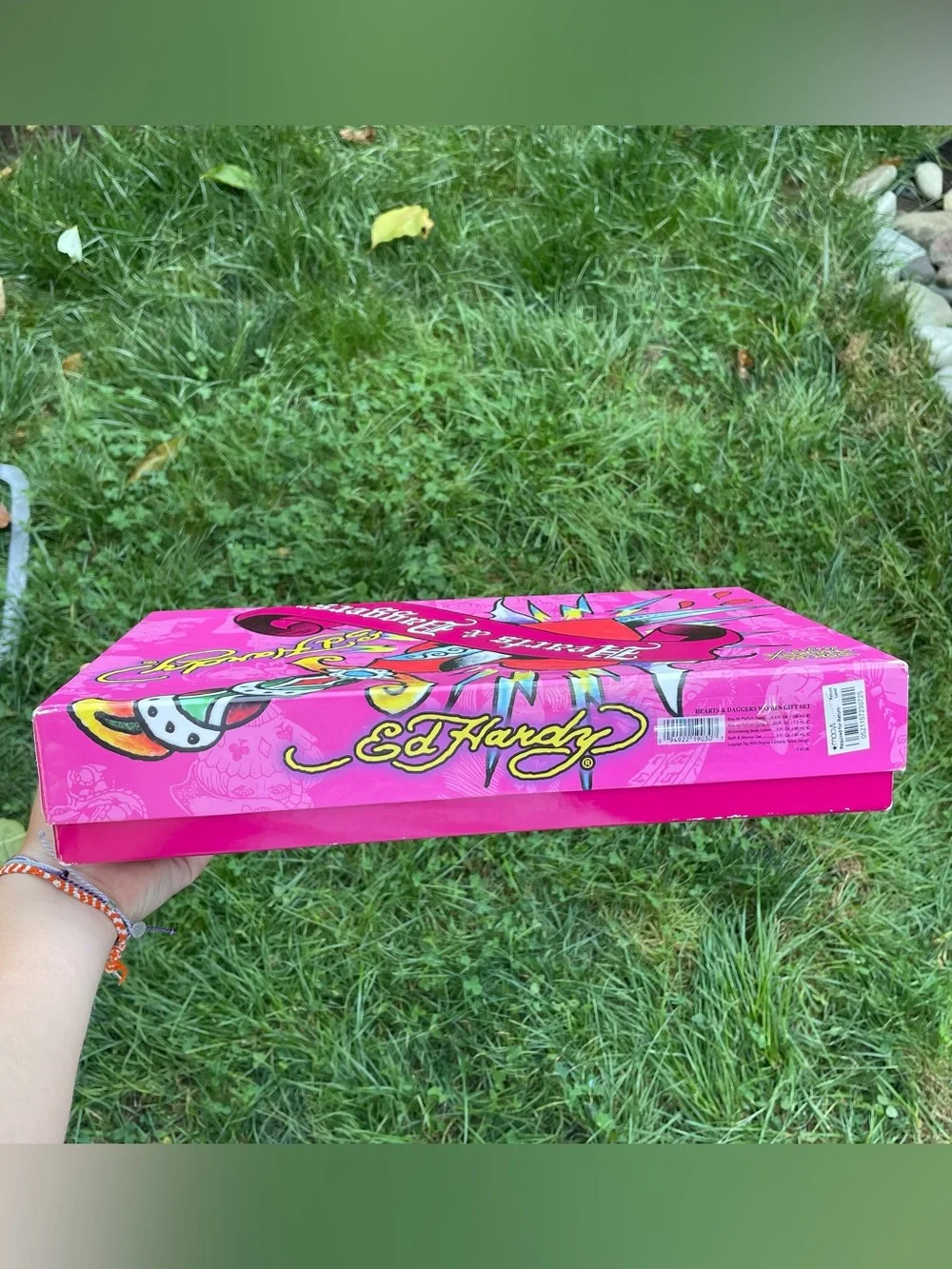 2000s Ed Hardy Hearts And Daggers pink display box